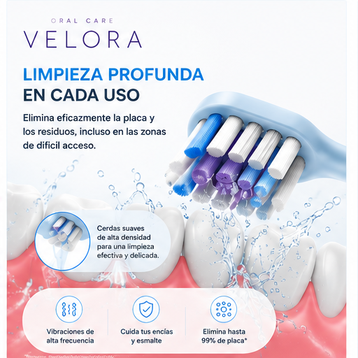Cepillo Dental Eléctrico Velora - limpieza profunda