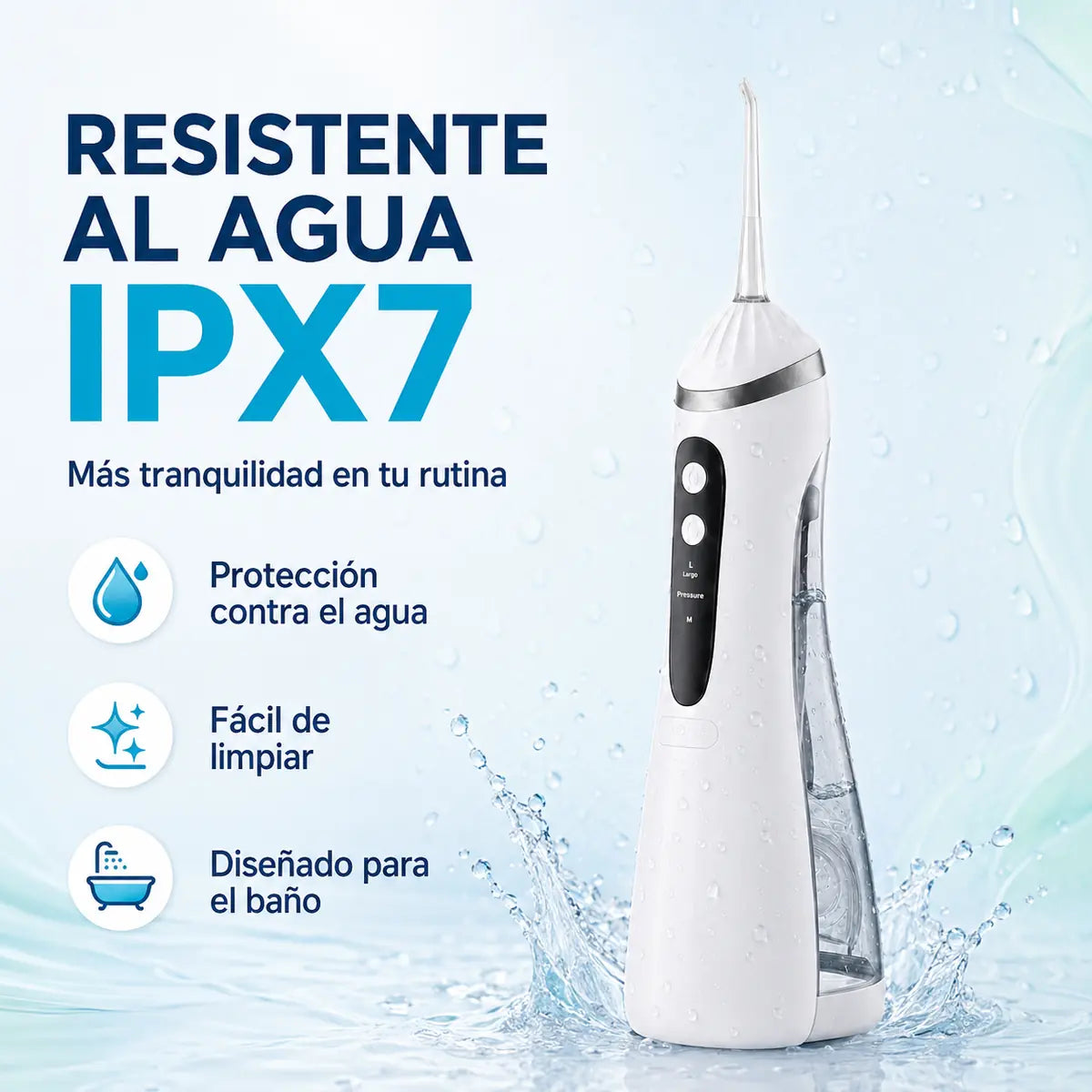 Irrigador Velora - resistente al agua IPX7