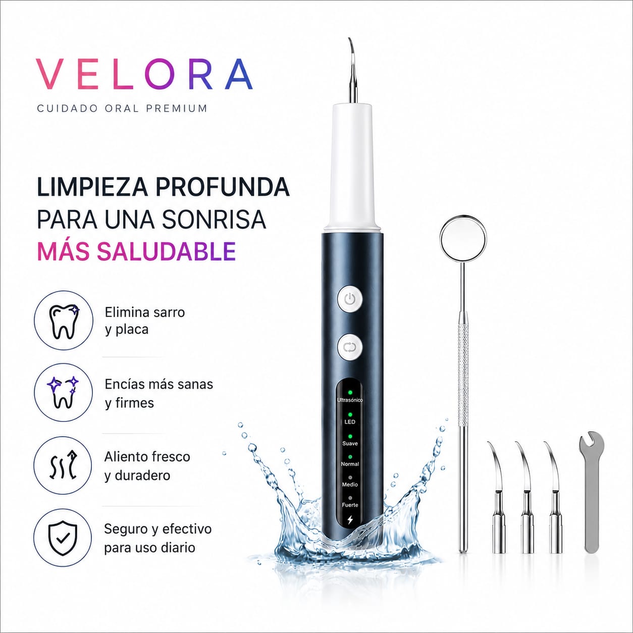 Limpiador Ultrasónico Velora - limpieza profunda